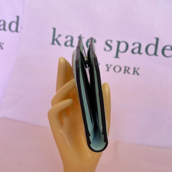 Kate Spade Staci Large Slim Bifold Wallet Crystal Blue - Picture 7 of 14